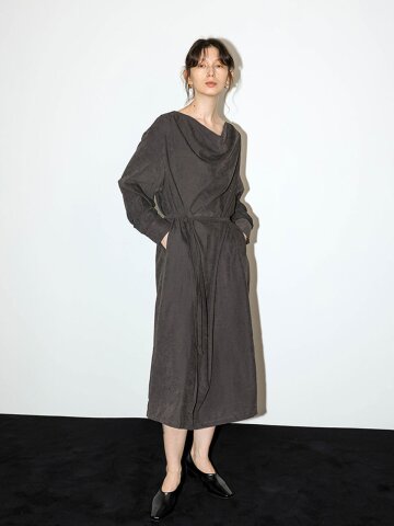 WD_Draped waist midi dress