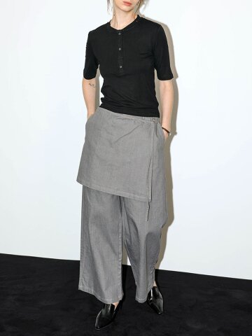WD_Skirt layered wide pants_2color