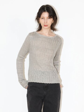 WD_Texture round neck knit