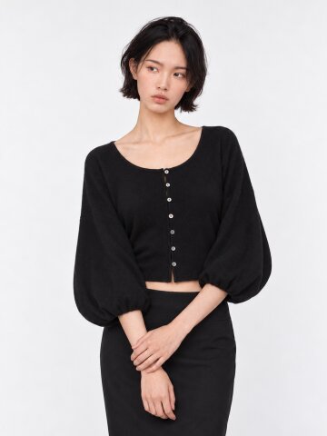 2-Way Wool Balloon Cardigan (2color)
