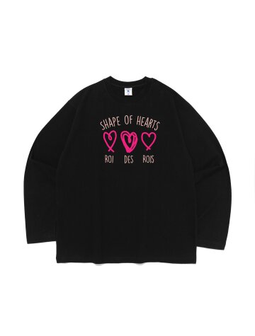 쉐이프 오브 하트 긴팔 티셔츠 (블랙)