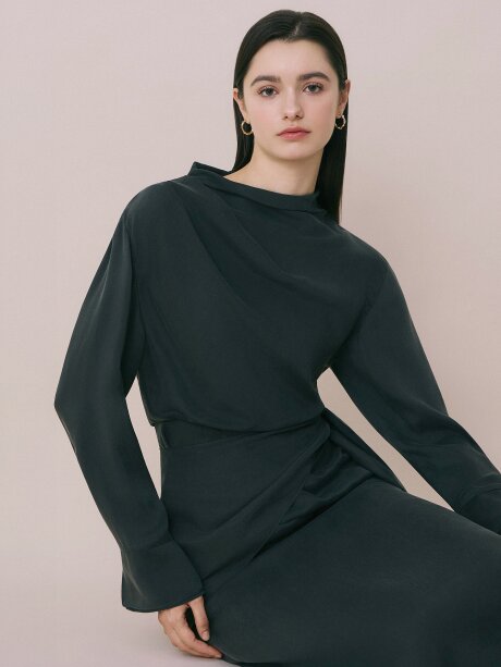 카울넥 롱 원피스 