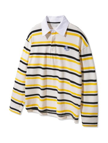 [우먼] 바켄 멀티 스트라이프 럭비 카라 롱슬리브 BK7828 (3COLOR)
