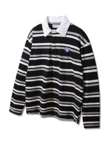 [MEN] 바켄 멀티 스트라이프 럭비 카라 롱슬리브 BK7828 (3COLOR)