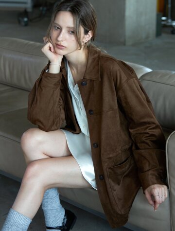 브루노 스트링 스웨이드자켓 BROWN