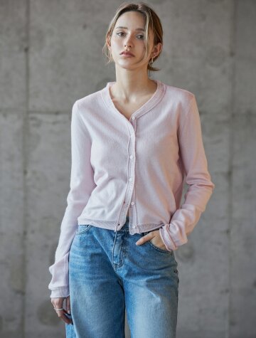 시어 라인 소프트가디건 PINK