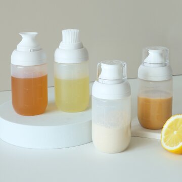 리본제이 퓨어 실리콘 다용도 양념통 160ml 4종 (소스통/소금통/브러쉬/오일병) / 소분용기 소스용기