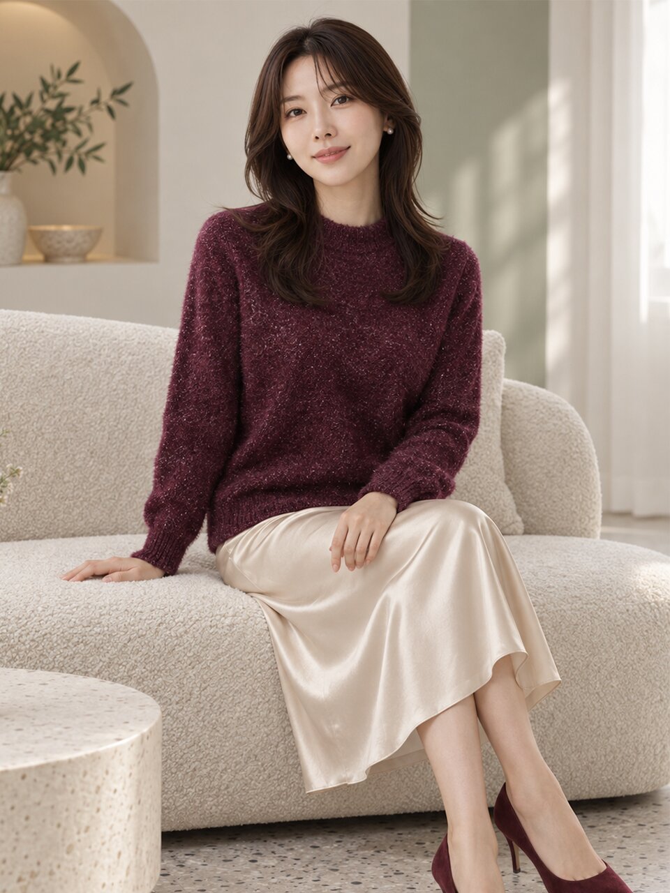 소프트 샤인 라운드 니트