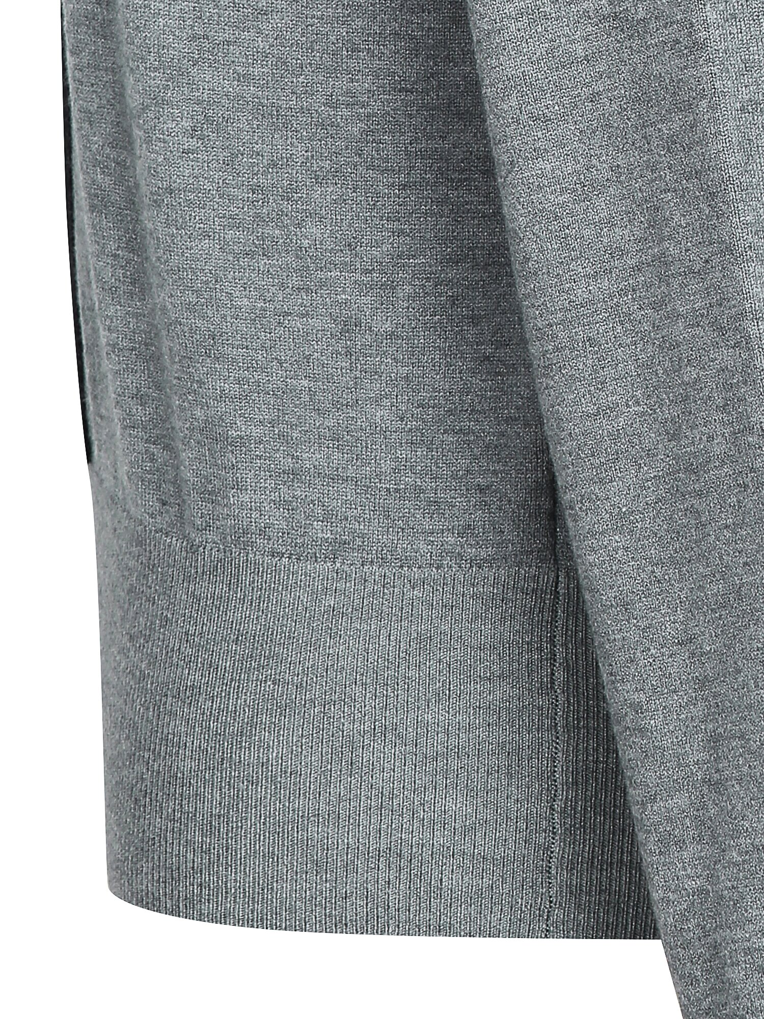 배색 리본 장식 라운드넥 니트 (GREY)