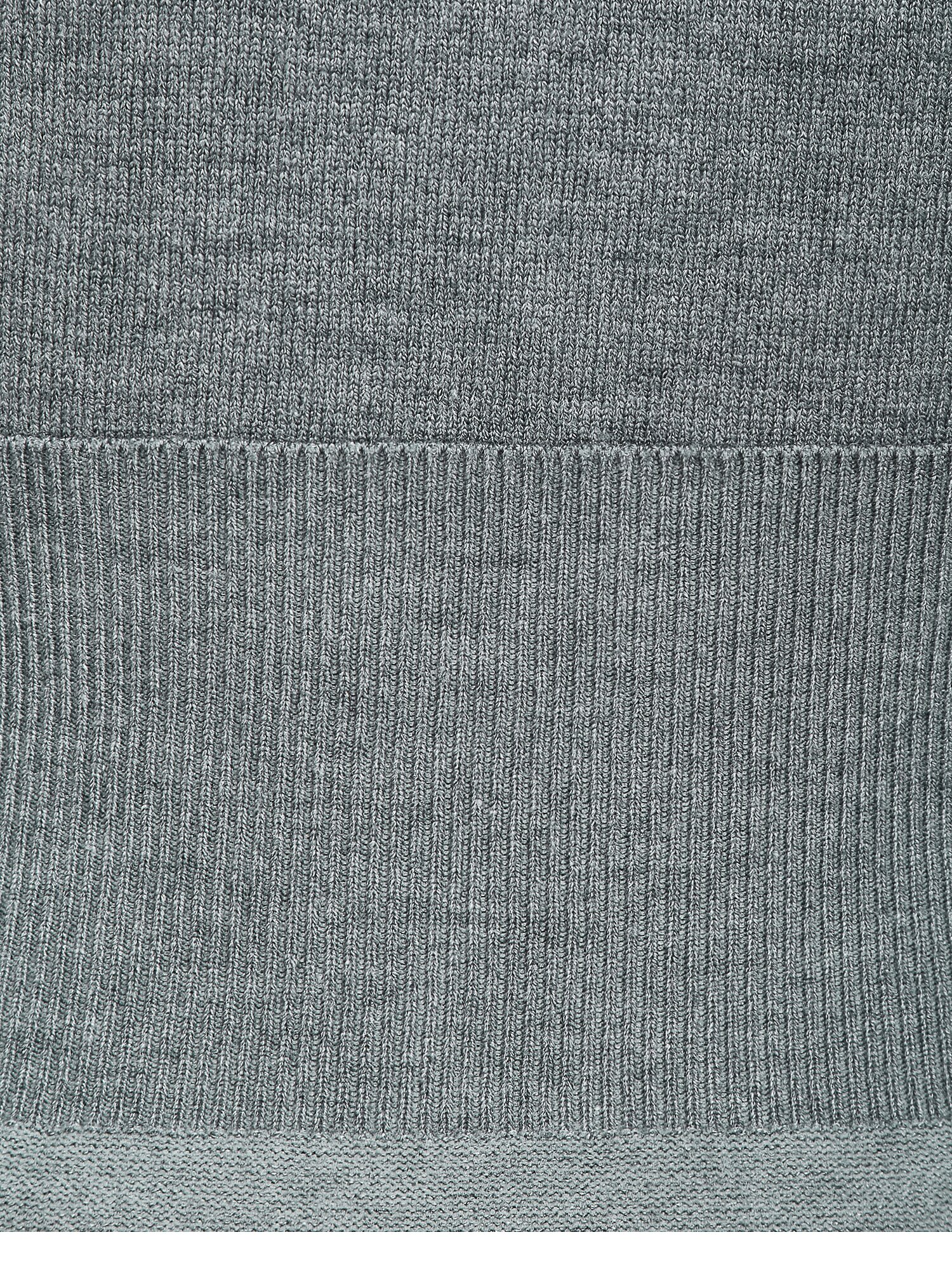 배색 리본 장식 라운드넥 니트 (GREY)