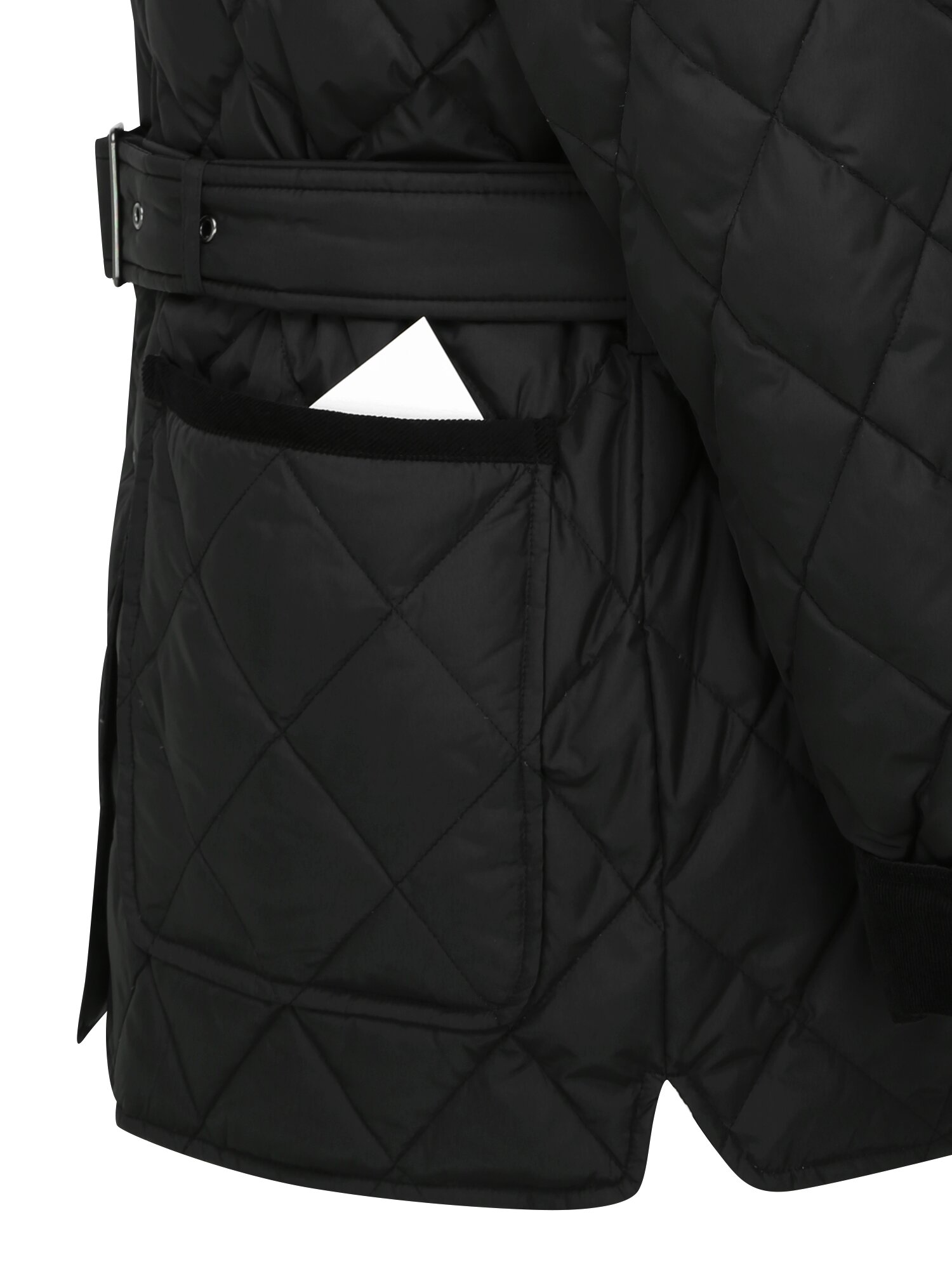 배색 칼라 퀼팅 구스다운 점퍼 (BLACK)