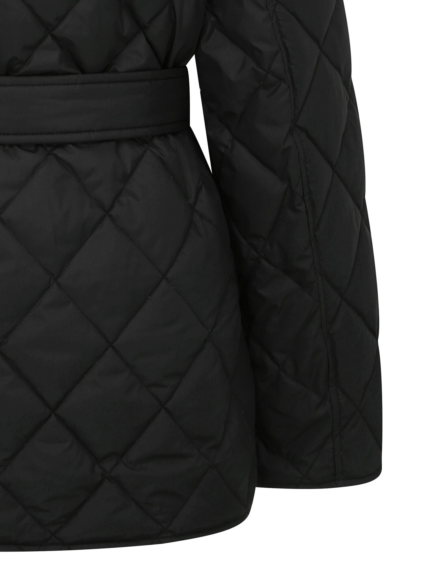 배색 칼라 퀼팅 구스다운 점퍼 (BLACK)