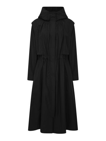 레이어 후드 집업 롱 트렌치 코트 (BLACK)