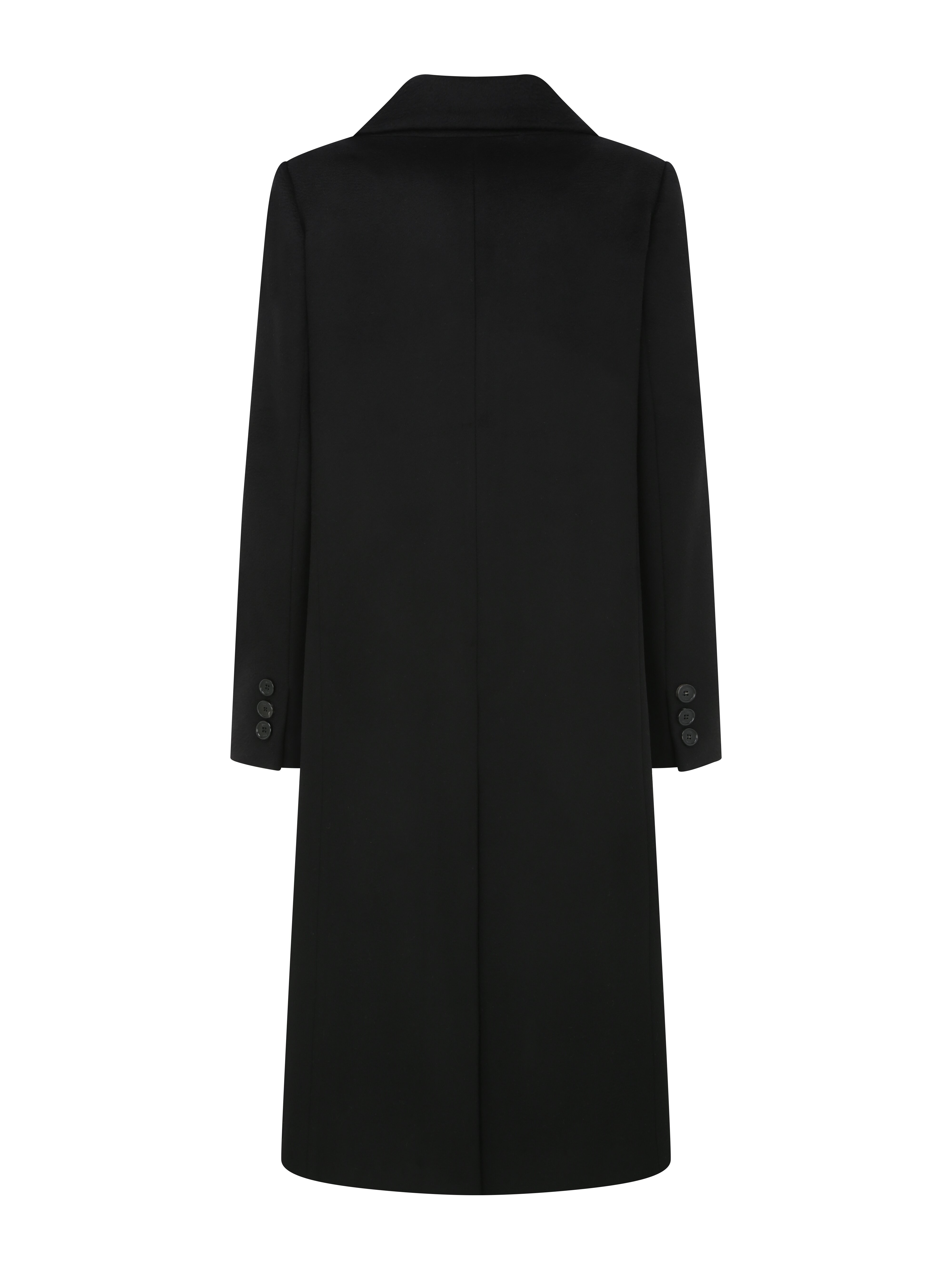 캐시미어 테일러드 히든 롱 코트 (BLACK)