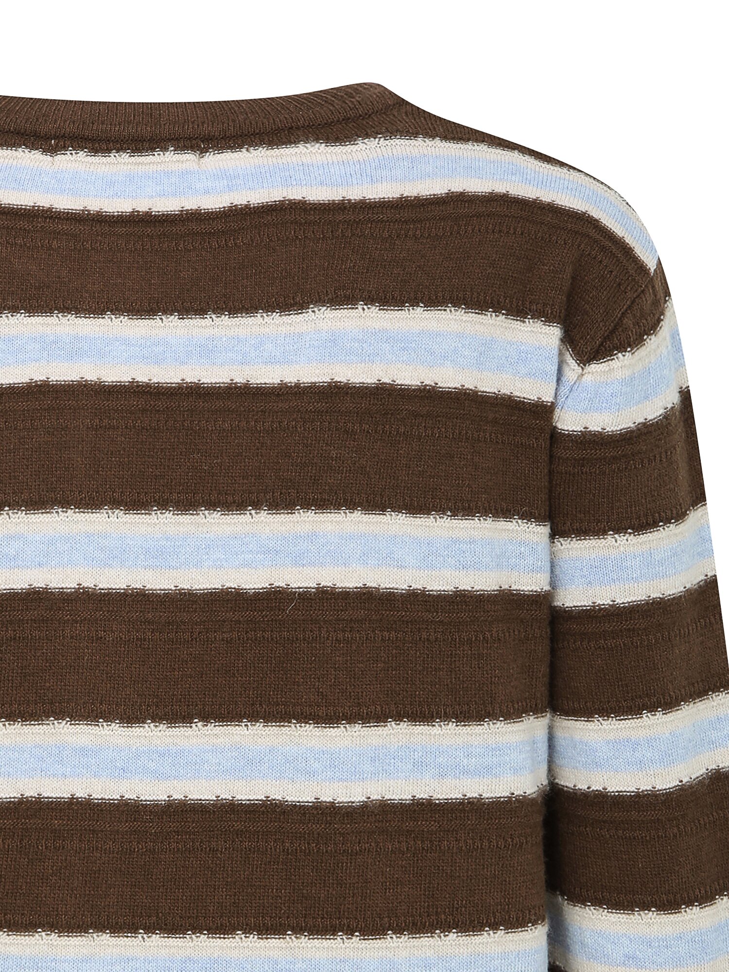 울 스트라이프 라운드넥 가디건 (STRIPE BROWN)