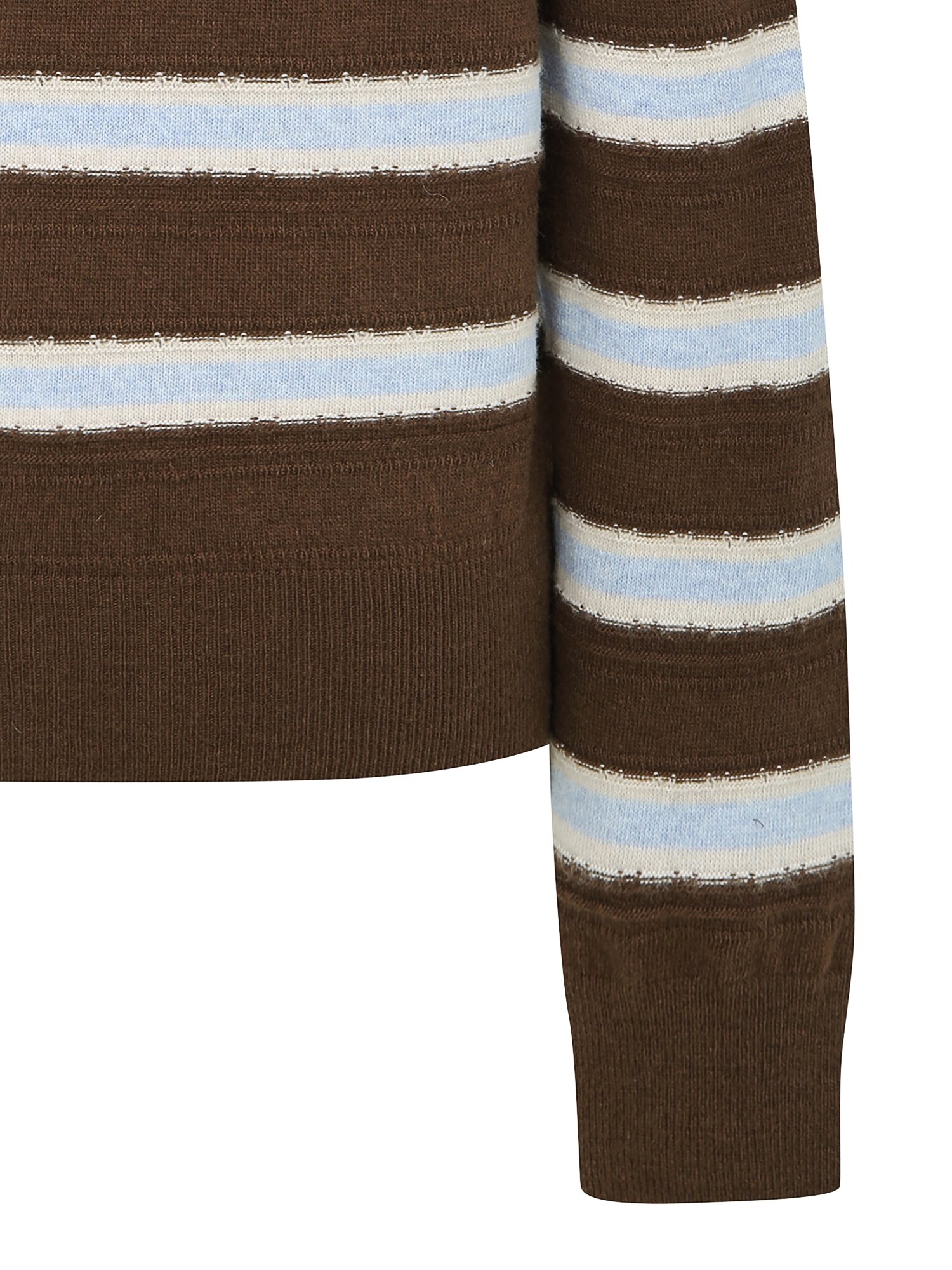 울 스트라이프 라운드넥 가디건 (STRIPE BROWN)