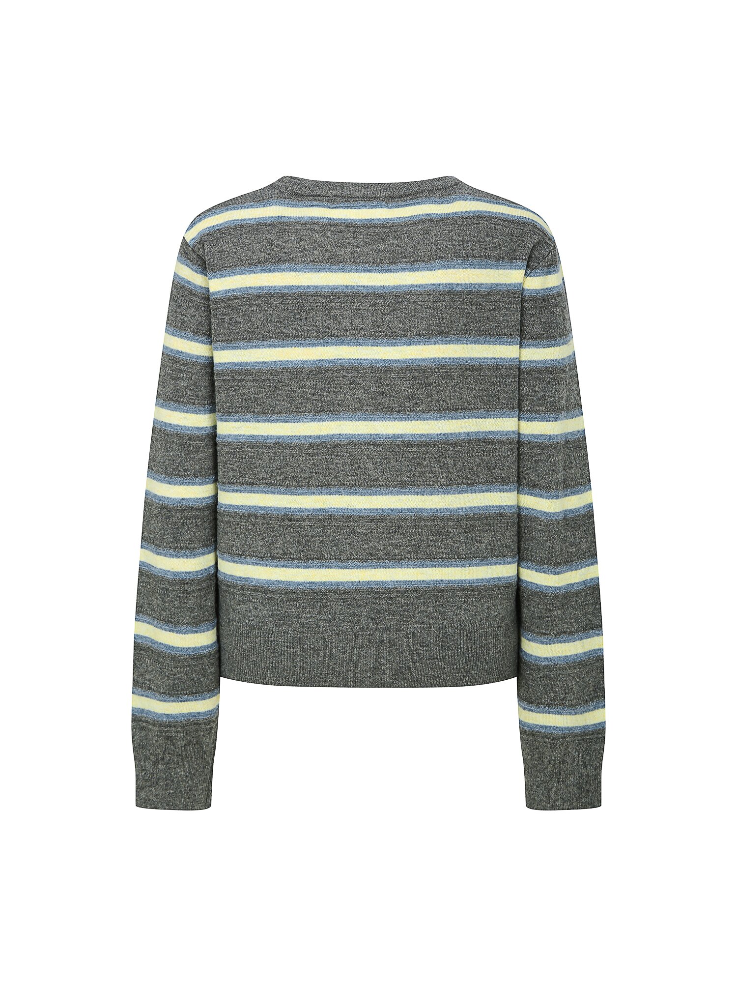 울 스트라이프 라운드넥 가디건 (STRIPE GREY)