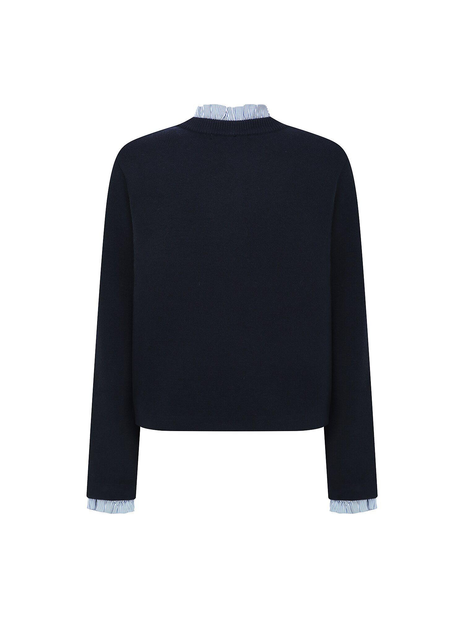 디테쳐블 프릴 라운드넥 가디건 (NAVY)