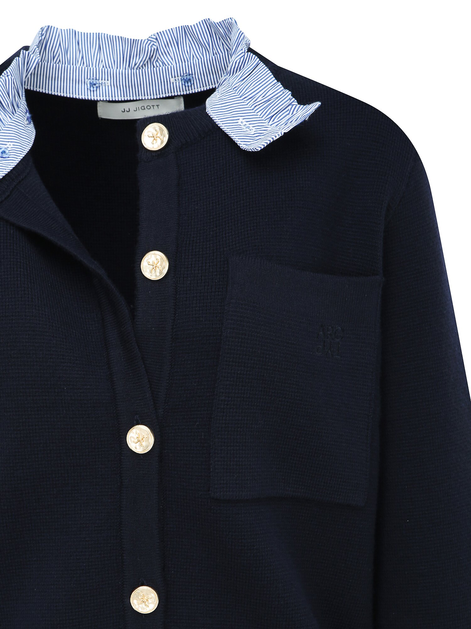 디테쳐블 프릴 라운드넥 가디건 (NAVY)