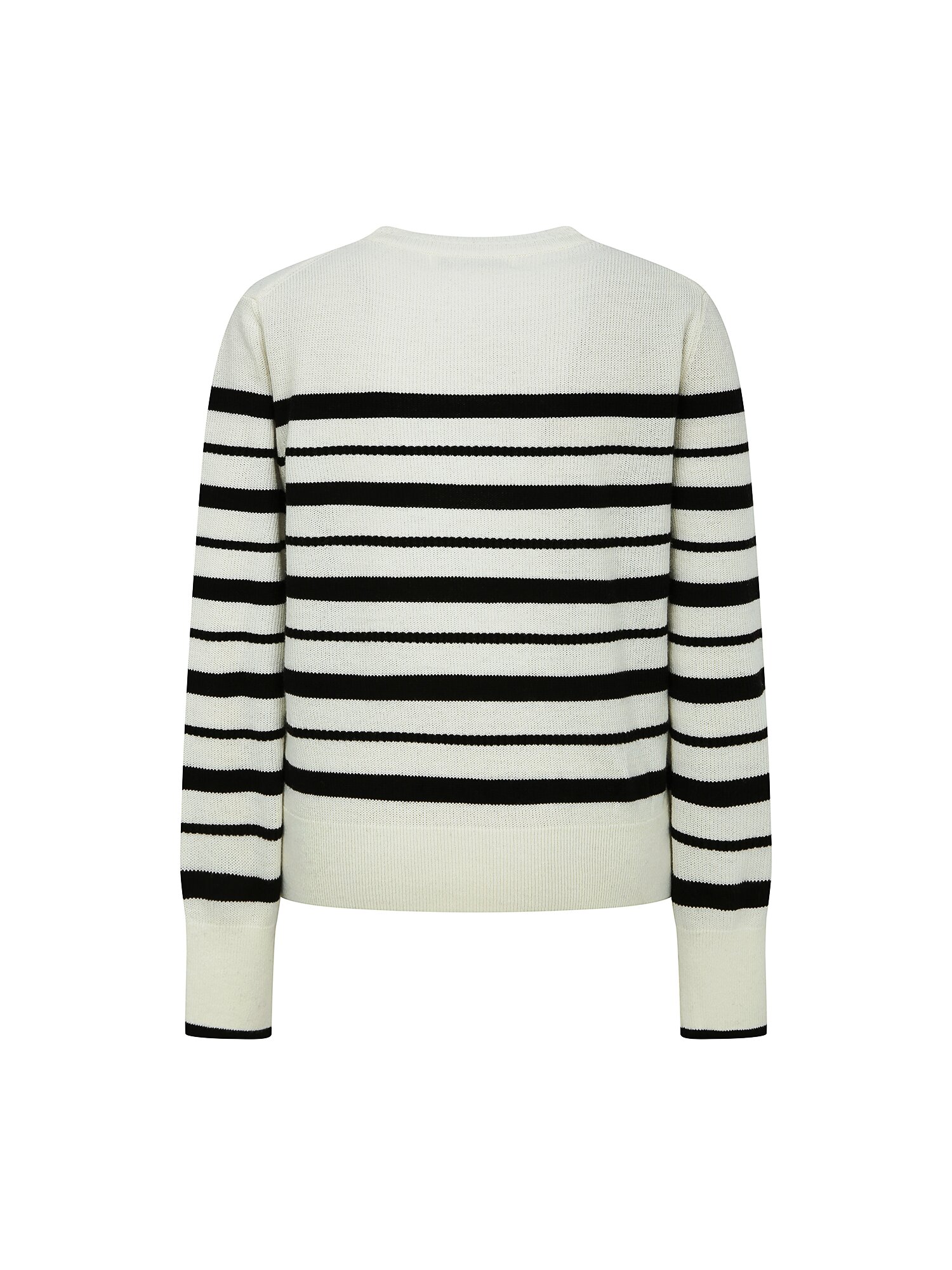 울 스트라이프 라운드넥 니트 (STRIPE BLACK)