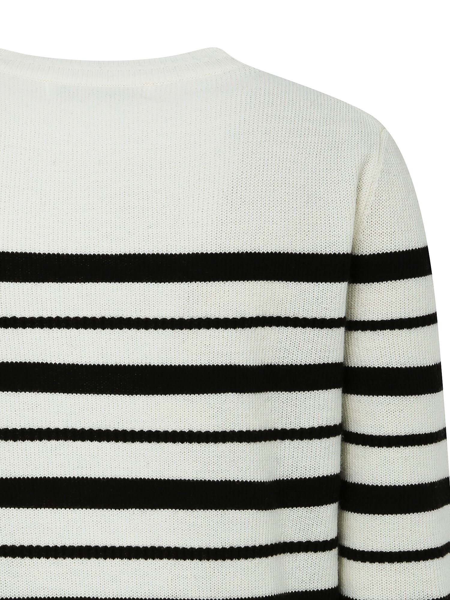 울 스트라이프 라운드넥 니트 (STRIPE BLACK)