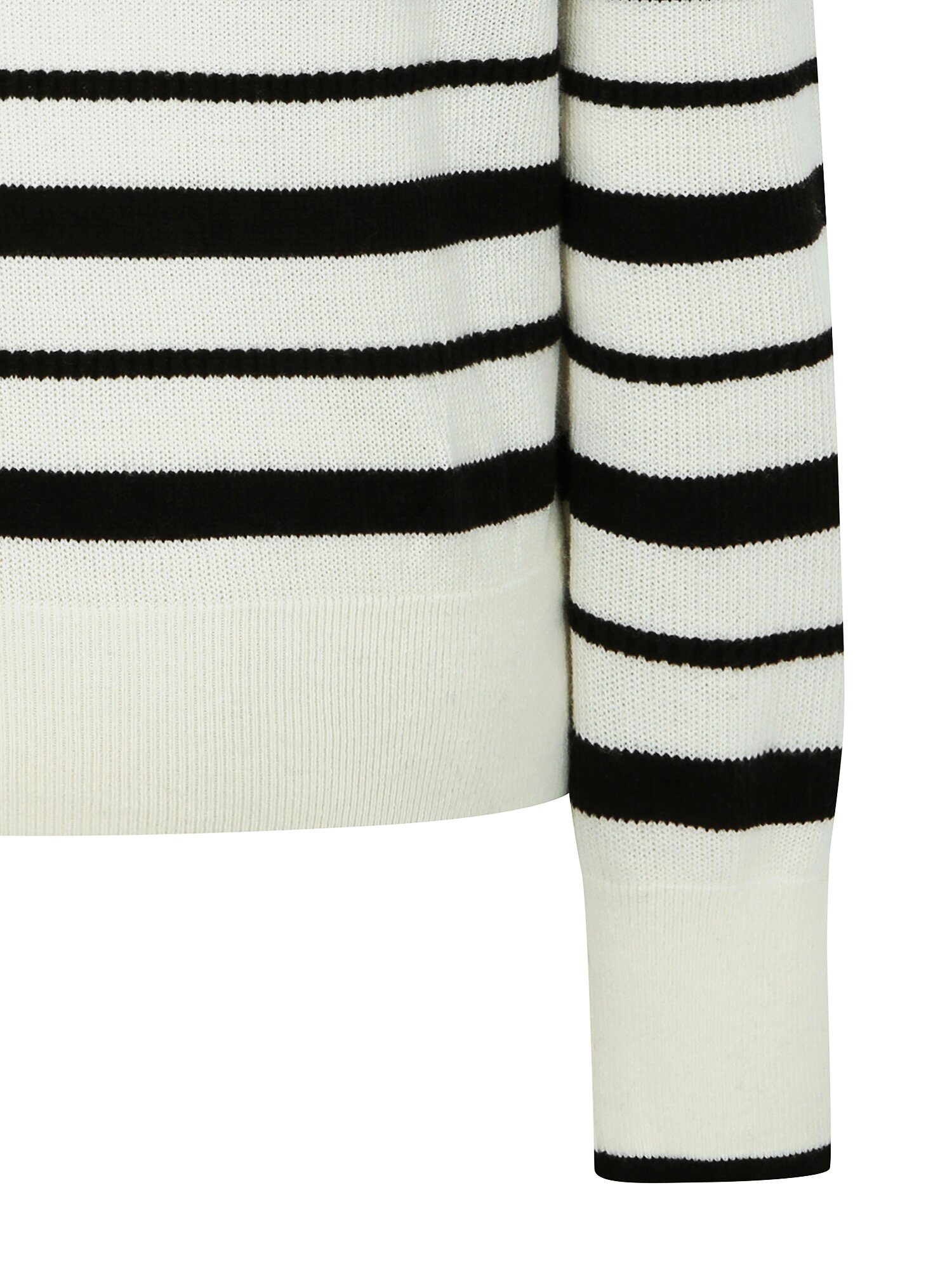 울 스트라이프 라운드넥 니트 (STRIPE BLACK)