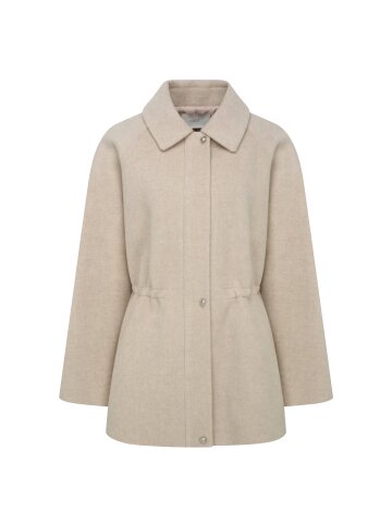 울 백 플랩 스트링 집업 칼라 재킷 