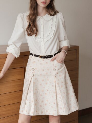 Cest_High-waisted pocket skirt