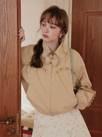 Cest_Zipper cropped jacket