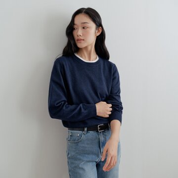 [26FW] Basic Knit Pullover_Navy