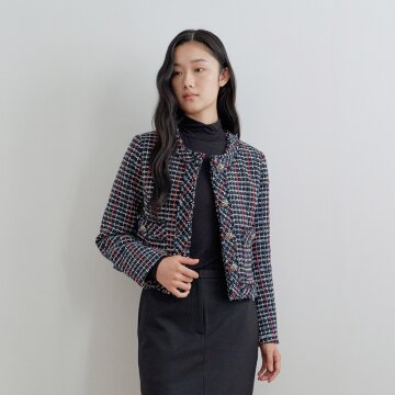 [26FW] Classic Tweed Jacket_Navy