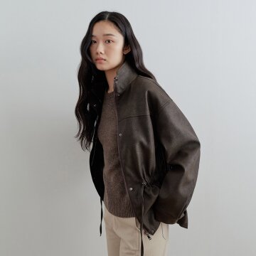 [26FW] Heden String Leather Jacket_Brown