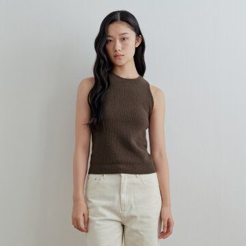 [26FW] Merino Wool Knit Sleeveless_Choco Brown