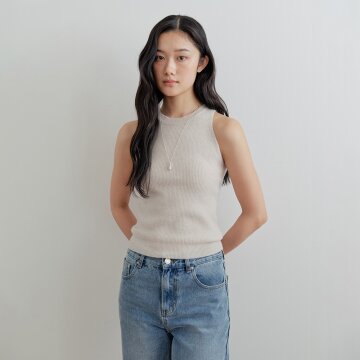 [26FW] Merino Wool Knit Sleeveless_Snow Dove