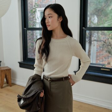 [26FW] Round-Neck Ribbed Wool Knit_Ivory