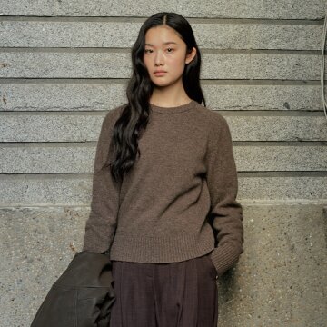 [26FW] Cash Wool Saddle Round Knit_Brown