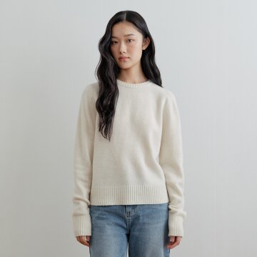 [26FW] Cash Wool Saddle Round Knit_Ivory