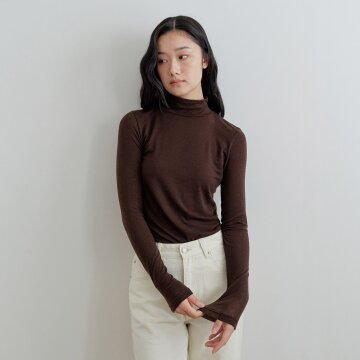 [26FW] Soft Wool Turtleneck Top_Brown
