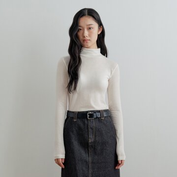 [26FW] Soft Wool Turtleneck Top_Ivory