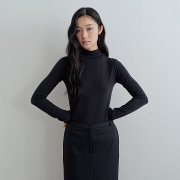 [26FW] Soft Wool Turtleneck Top_Black