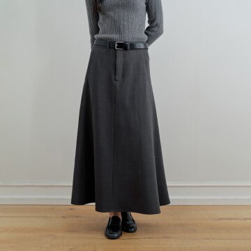 [26FW] Flare Maxi Skirt_Charcoal