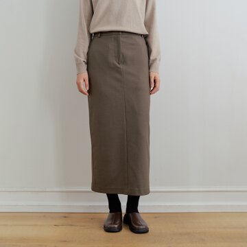 [26FW] Standard-Fit Wool Skirt_Khaki Brown