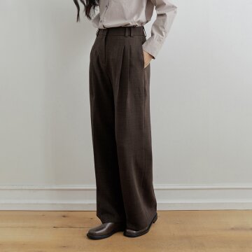 [26FW] Essential Two-Tuck Slacks_Dark Brown
