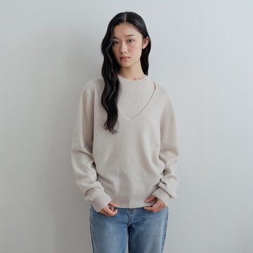 [26FW] Merino Wool Knit Set_Snow Dove