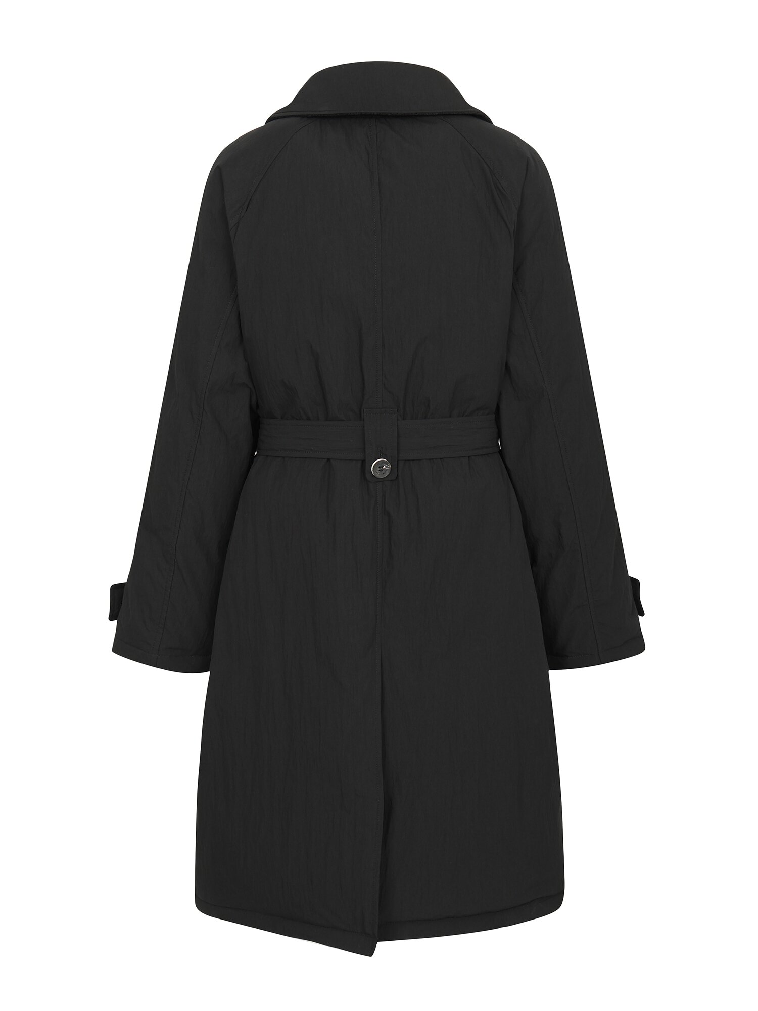 싱글 칼라 덕 다운 벨티드 롱 점퍼 (BLACK)