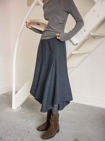 DA_Dyed plaid hem skirt_2color