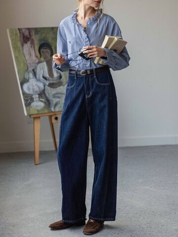 DA_Washed wide-leg jeans