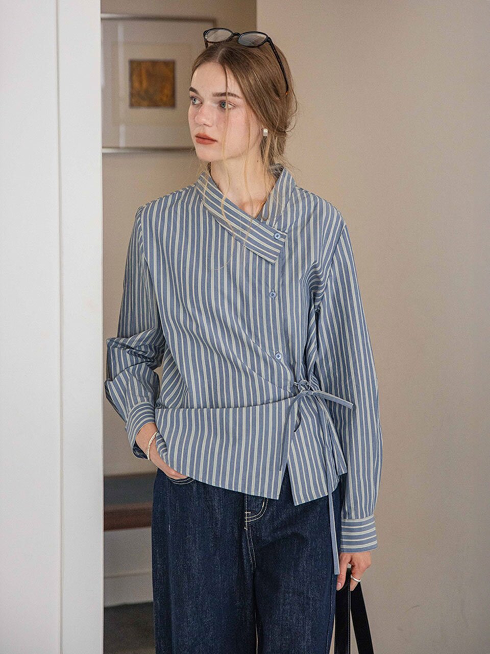 DA_Striped diagonal shirt