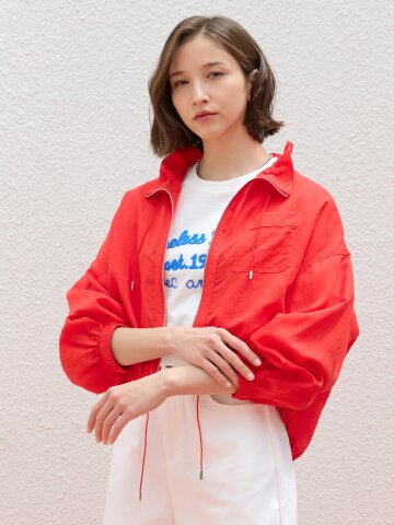 세우닉 모달 하이넥 드로우스트링 숏 점퍼