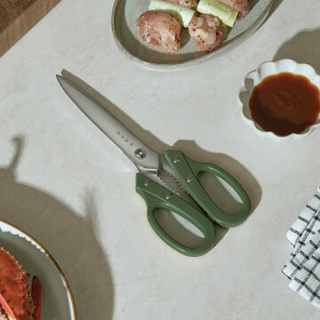 하로로 무연마제 스텐 초키 양손 넌스틱 주방 가위 그린